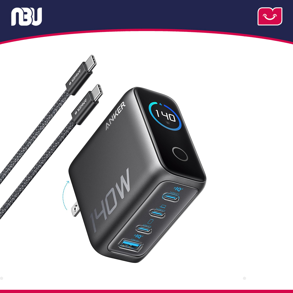شارژر دیواری انکر  ظرفیت ۱۴۰ وات ب4 پورت مدل B2697
