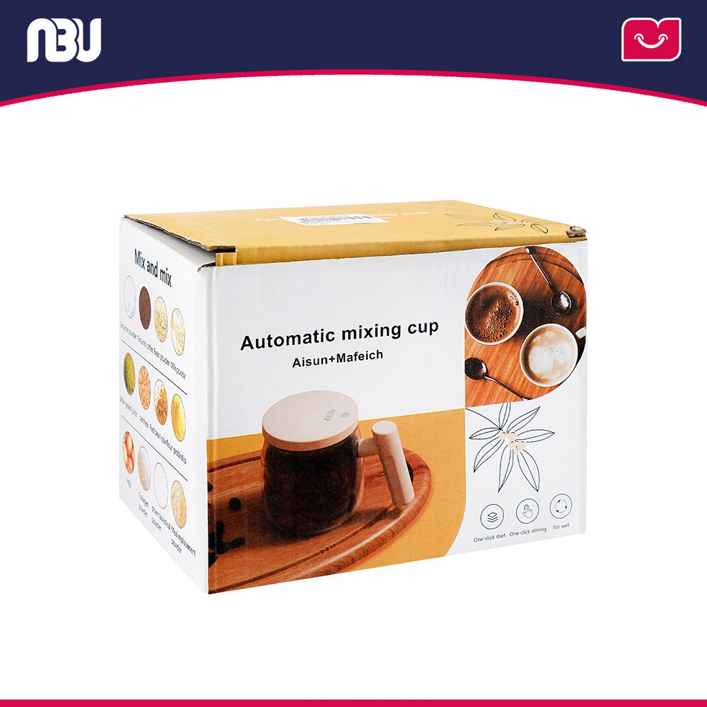 لیوان دسته دار با درب میکسر دار شارژی