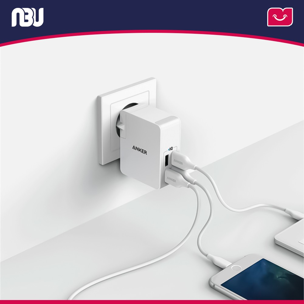 شارژر دیواری 4 پورت انکر مدل PowerPort 4 Lite A2042