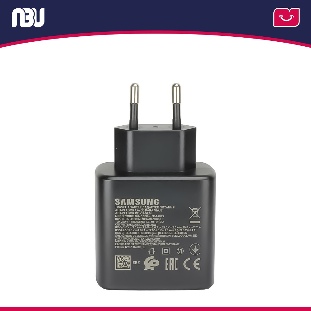 ابوشهاب | شارژر سامسونگ 45 وات 2 پین مدل EP-TA845 به همراه کابل