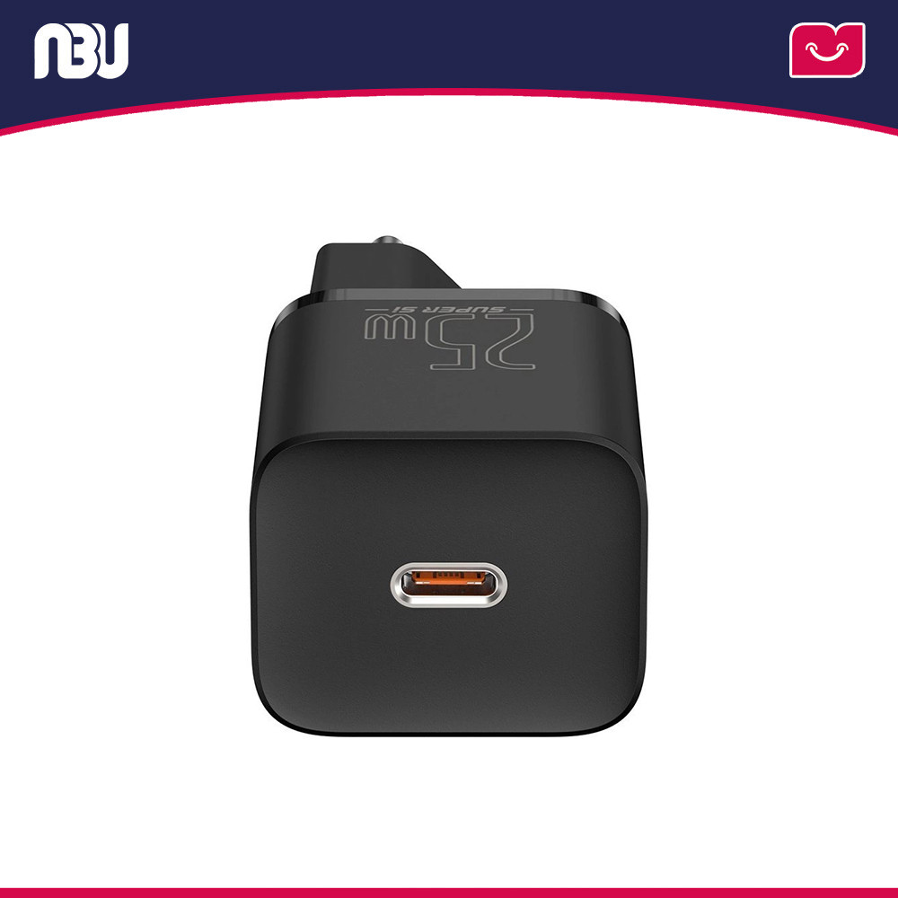 شارژر دیواری 25 وات بیسوس  به همراه کابل Type-C به Type-C به طول 1 مترمدل TZCCSUP-L01 کدSUPER SI شناسه 206021 