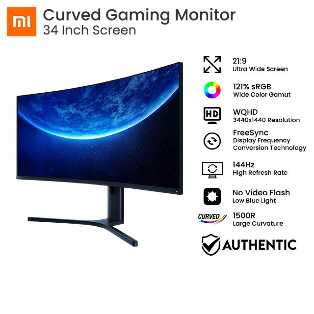 مانیتور شیائومی منحنی 34 اینچ مدل Mi Curved Gaming