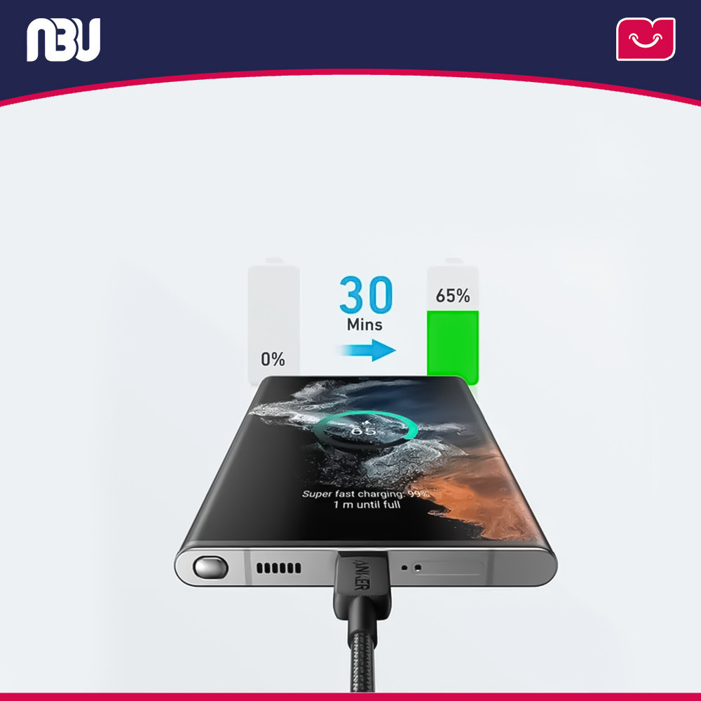 کابل تبدیل USB-C به USB-C انکر مدل 322 A81F5 به طول 90 سانتیمتر