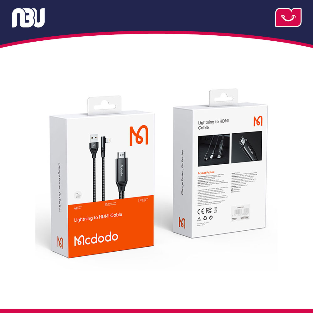 کابل تبدیل USB-A و لایتنینگ به HDMI مک دودو مدل CA-6400