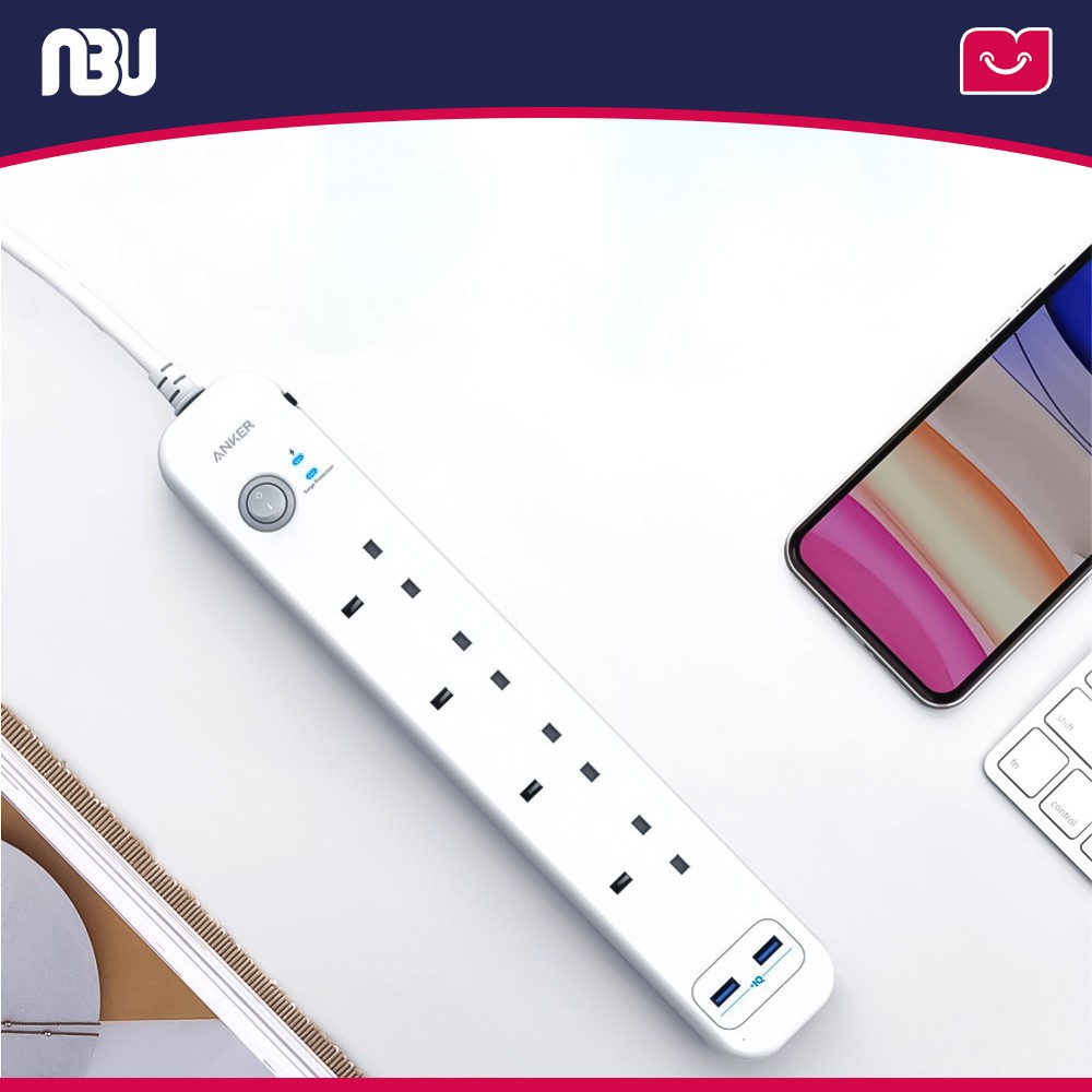 چند راهی برق 2 متری انکر مدل PowerExtend USB (6 in 1) A9141