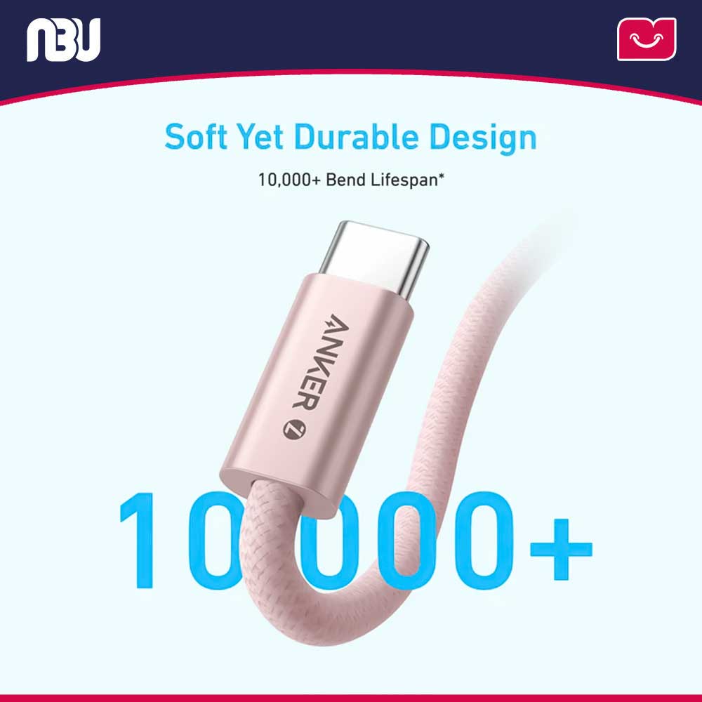 کابل شارژ انکر 240 وات 180 سانتی متر USB-C to USB-C مدل Zolo کد A8060