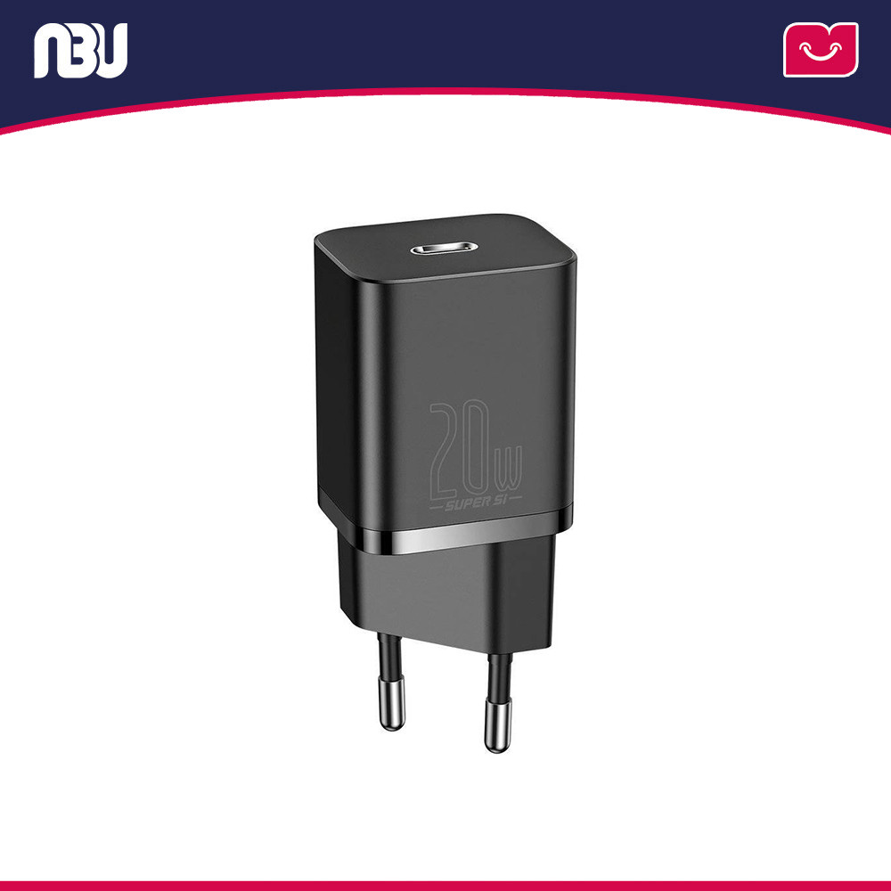 شارژر دیواری 20 وات بیسوس به همراه کابل Type-C به لایتنینگ 1 مترمدل TZCCSUP-B01کد Super Si شناسه230057