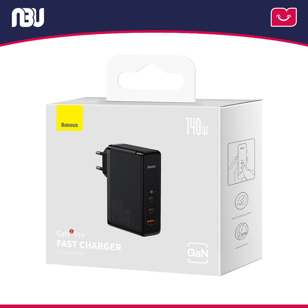 شارژر دیواری 140 وات بیسوس مدل CCGP100201 Gan 5 Pro