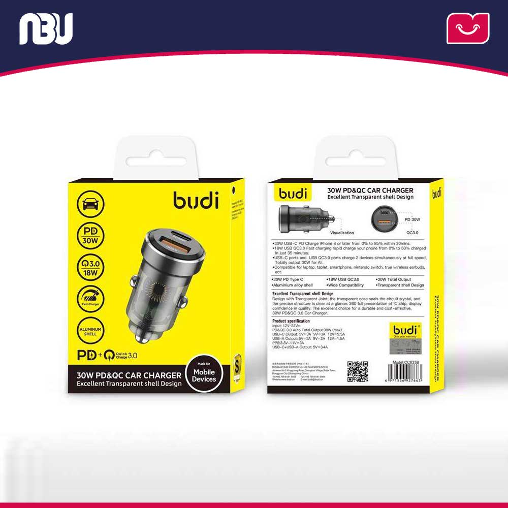شارژر فندکی 30 وات بودی مدل CC633B