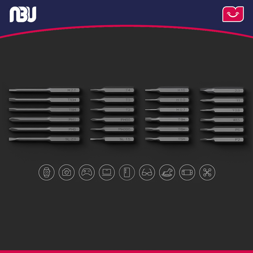 پیچ گوشتی شارژی 24 تایی میجیامدل Electric Screwdriver کدMJDDLSD003QW 