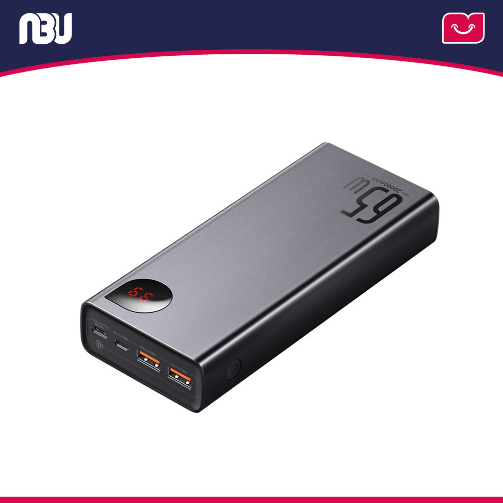 پاوربانک 20000 میلی آمپر 65 وات بیسوس  Adaman Metal Digital Display Quick Charge